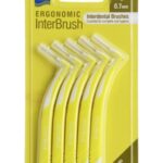 Intermed Ergonomic InterBrush Μεσοδόντια Βουρτσάκια με Λαβή 0.7mm Κίτρινα 5τμχ ,Size 4
