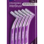 Intermed Ergonomic InterBrush Μεσοδόντια Βουρτσάκια με Λαβή 1.1mm Μωβ 5τμχ, Size 6