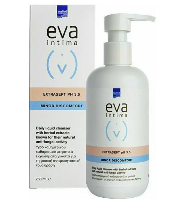 intermed-eva-intima-extrasept-minor-discomfort-ph-35-Υγρό-Καθαρισμού-με-Χαμομήλι-και-Αλόη-250ml1.jpg Intermed Eva Intima Extrasept Minor Discomfort pH 3.5 Υγρό Καθαρισμού με Χαμομήλι και Αλόη 250ml - Image 1