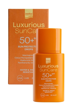 intermed-luxurious-suncare-sun-protection-drops-spf50-30ml1.jpg Intermed Luxurious SunCare Sun Protection Drops SPF50, 30ml - Image 1