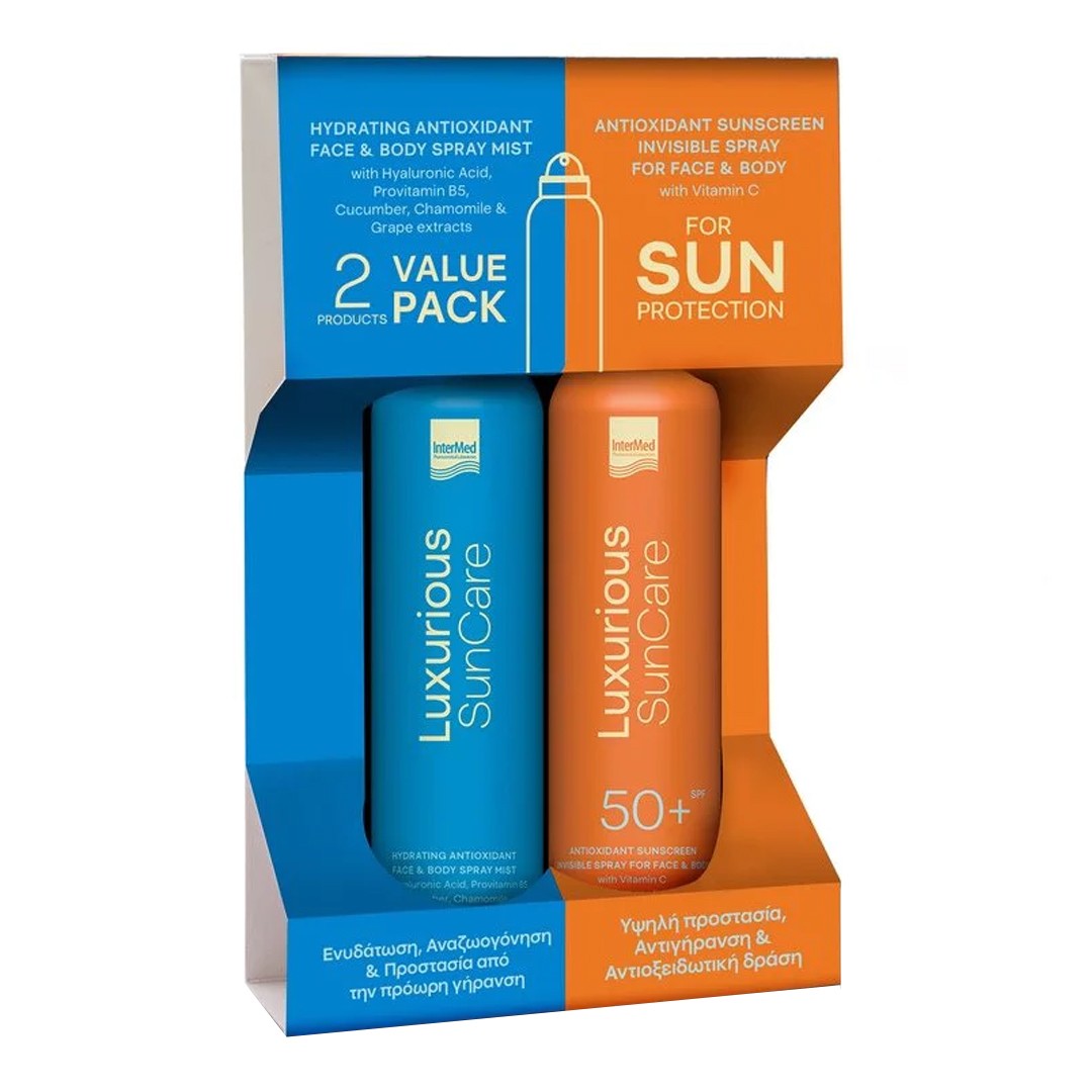 intermed-luxurious-suncare-Αντηλιακή-Κρέμα-spf50-38-spray-mist-για-Προσώπο-38-Σώμα-200ml1.jpg Intermed Luxurious SunCare Αντηλιακή Κρέμα SPF50 & Spray Mist για Προσώπο & Σώμα, 200ml - Image 1