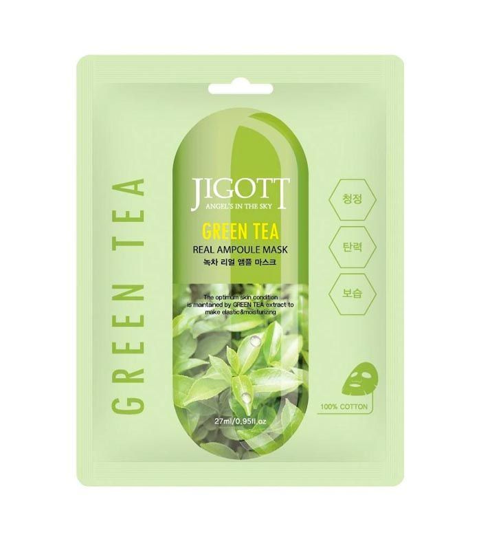 jigott-green-tea-real-ampoule-sheet-mask-Μάσκα-Προσώπου-με-Πράσινο-Τσάι-27ml1.jpg Jigott Green Tea Real Ampoule Sheet Mask Μάσκα Προσώπου με Πράσινο Τσάι 27ml - Image 1
