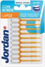 Jordan Clean Between Dental Sticks interdental toothpicks Large 20pcs (31.0053)
