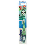 Jordan Children's Toothbrush Step 2 in Green Teddy Bear color for 3-5 years old (Soft)