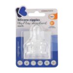 Kikka Boo UniFlow Standard Long Flow Silicone Nipples for 6+ months 2pcs - Image 2