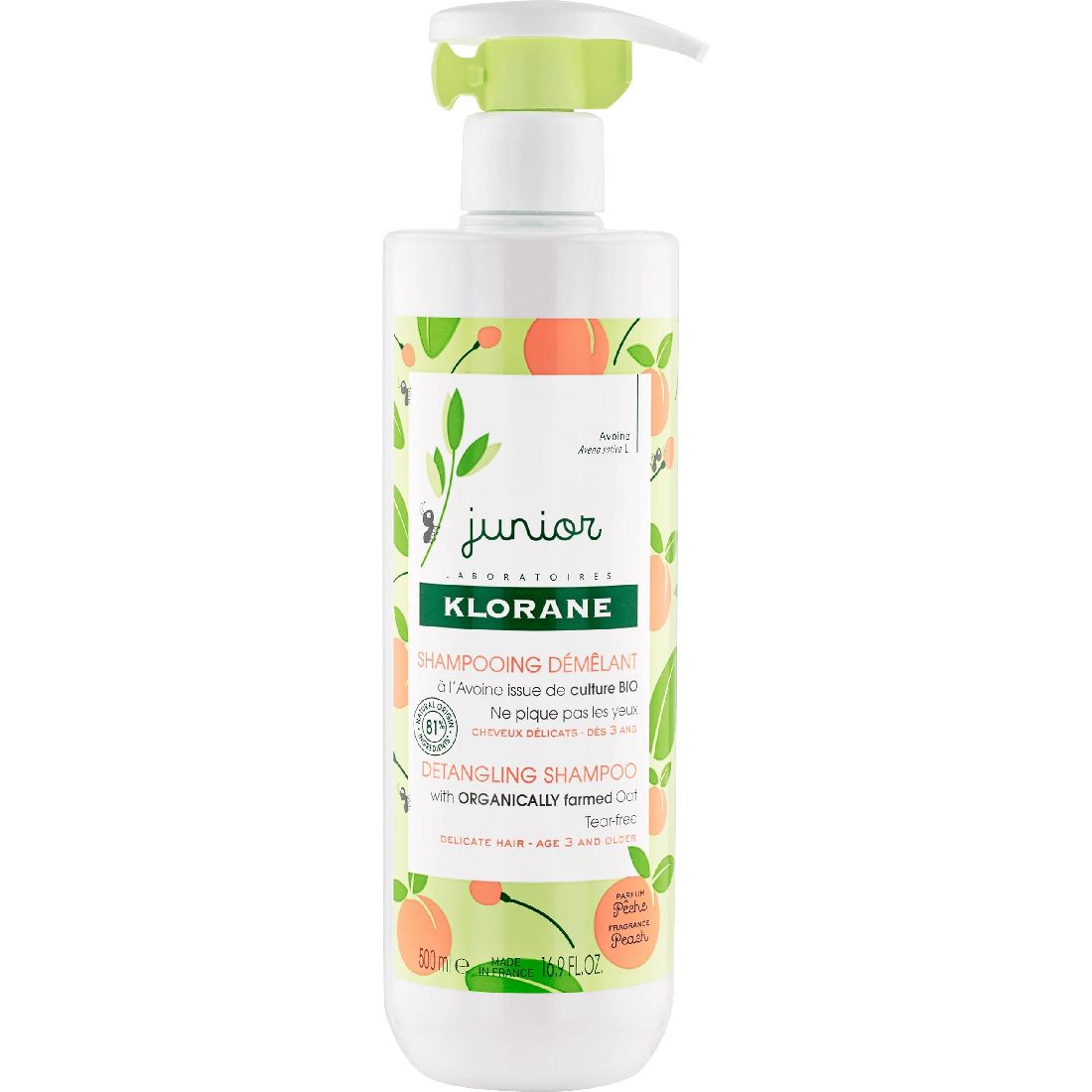 klorane-junior-detangling-shampoo-with-peach-fragrance-Παιδικό-Σαμπουάν-με-Άρωμα-Ροδάκινο-500ml1.jpg Klorane Junior Detangling Shampoo with Peach Fragrance Παιδικό Σαμπουάν με Άρωμα Ροδάκινο, 500ml - Image 1