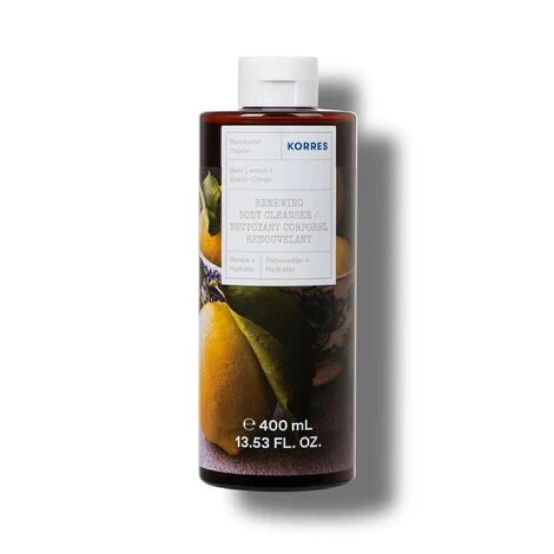 korres-renewing-body-cleanser-Αφρόλουτρο-Βασιλικός-Λεμόνι-400ml1.jpg Korres Renewing Body Cleanser Αφρόλουτρο Βασιλικός Λεμόνι, 400ml - Image 1