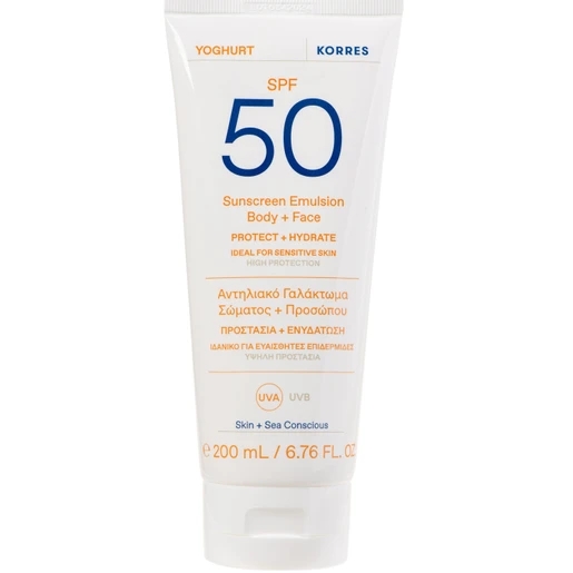korres-yoghurt-sunscreen-emulsion-body-38-face-Αντηλιακό-Γαλάκτωμα-Σώματος-38-Προσώπου-spf50-200ml1.jpg KORRES Yoghurt Sunscreen Emulsion Body & Face Αντηλιακό Γαλάκτωμα Σώματος & Προσώπου SPF50, 200ml - Image 1