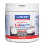 Lamberts CalAsorb Calcium 800mg Συμπλήρωμα Διατροφής για την Υγεία των Οστών & των Δοντιών 180tabs