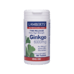 Lamberts Ginkgo Biloba Extract 6000mg Συμπλήρωμα για Μνήμη & Κυκλοφορία Αίματος 180tabs