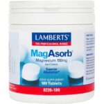 Lamberts MagAsorb 150mg Συμπλήρωμα Διατροφής για την Τόνωση Μυϊκού & Νευρικού Συστήματος 180tabs