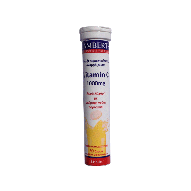 lamberts-vitamin-c-Ενέργεια-38-Ανοσοποιητικό-1000mg-Πορτοκάλι-20-αναβράζοντα-δισκία-81151.png Lamberts Vitamin C Energy & Lamberts Vitamin C Immune 1000mg Orange 20 effervescent tablets (8115) - Image 1