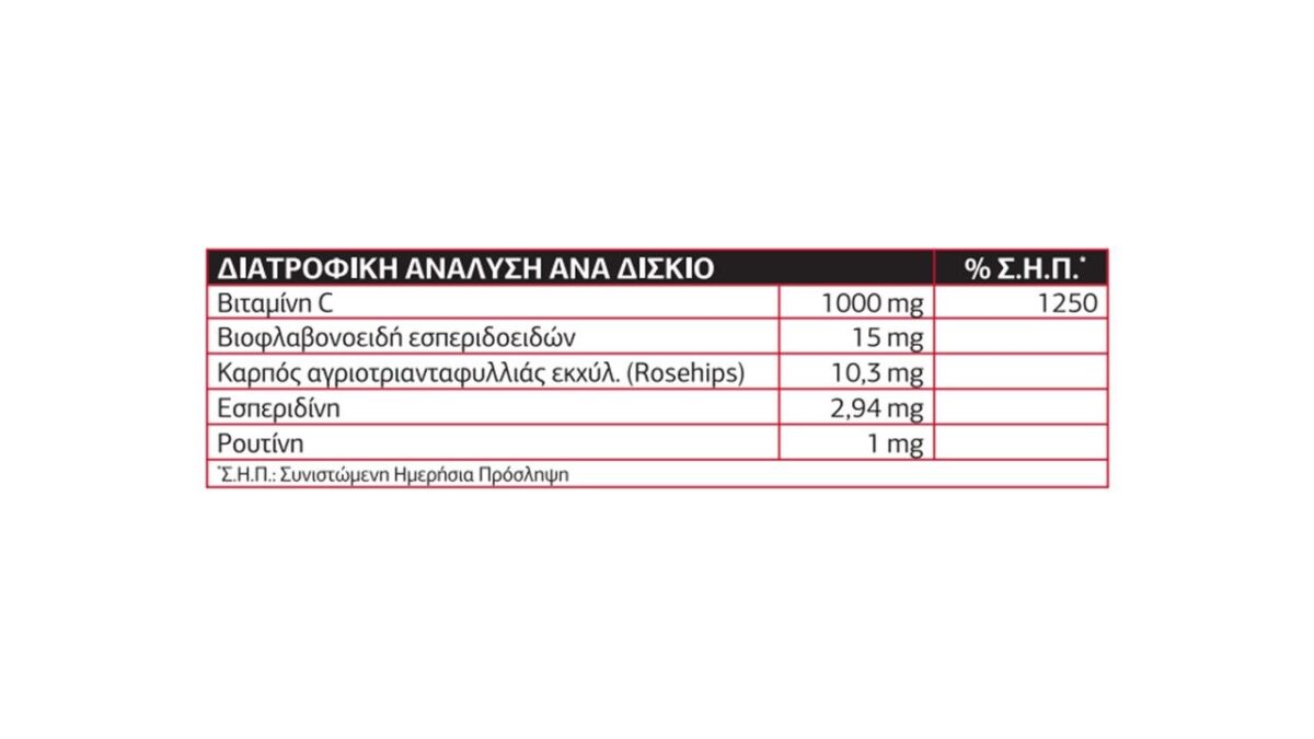 Lanes Vitamin C 1000mg Συμπλήρωμα Διατροφής για το Ανοσοποιητικό με Vit.C 1000mg 30tbs - Image 2
