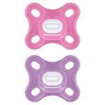 MAM Comfort Silicone Soother Girl Pink⁄Purple 0-3 months (2pcs) (126SG)