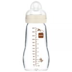 MAM Feel Good Glass Bottle Forest Unisex 260ml Beige from 2+months (375SU) - Image 2