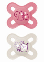 MAM Original Start Orthodontic Silicone Pacifier 0-2 months Pink⁄Beige (2pcs) (125SGc) - Image 2