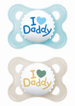 MAM Original Orthodontic Pacifier I Love Daddy Blue⁄Cream 2-6 months (2pcs) (115SB1c) - Image 2