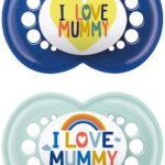 MAM Original Ορθοδοντική Πιπίλα Σιλικόνης I Love Mummy Αγόρι Μπλε⁄Βεραμαν 6-16μηνών (2τμχ)(170SB2)