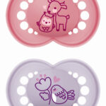 MAM Original Orthodontic Silicone Pacifier for Girls Pink⁄Purple 16+months (2pcs)(250SGc)