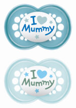 MAM Original Πιπίλα Ι Love Mummy Σιλικόνης Boy 16+ μηνών Μπλε⁄ Γαλάζιο (265SB2c)
