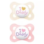 MAM Original Πιπίλα Σιλικόνης Love Daddy Ροζ⁄ Μπεζ 2-6 μήνες (2τμχ) (115SG2c)