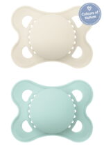 MAM Pacifier Colours of Nature Unisex Silicone 2-6 months Beige & Veraman, 2pcs