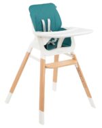 Modo Highchair 2 in 1 with wooden frame & Leatherette Seat Green