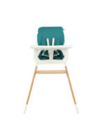 Modo Highchair 2 in 1 with wooden frame & Leatherette Seat Green - Image 2