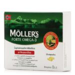 Moller's Forte Omega-3 Vitamins D3 & E Συμπλήρωμα Διατροφής με Ωμέγα-3, Βιταμίνη D3 & E, 30caps