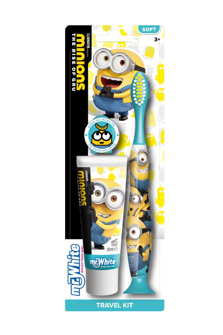 mrwhite-minions-travel-kit-Οδοντόβουρτσα-soft-38-Οδοντόκρεμα-25ml1.jpg mr.White Minions Travel Kit Οδοντόβουρτσα (soft) & Οδοντόκρεμα, 25ml - Image 1