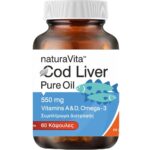 NaturaVita Cod Liver Oil 550mg Συμπλήρωμα Διατροφής Μουρουνέλαιου με Βιταμίνη Α&D 60caps