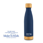 Nava Travel Bottle Bamboo Θερμός Ποτήρι Ανοξείδωτο με Πλαστικό Καλαμάκι We Care Μπλε 500ml