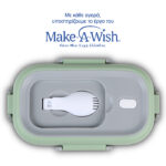 Nava Stainless Steel Rectangular Food Container "We Care", Green 800ml (10-262-007) - Image 4