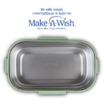 Nava Stainless Steel Rectangular Food Container "We Care", Green 800ml (10-262-007) - Image 6