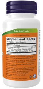 Now Foods Ashwagandha Extract 450mg 90 herbal capsules - Image 3