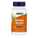 Now Foods Ginkgo Biloba 60mg Συμπλήρωμα για Λειτουργία του Εγκεφάλου & Ενίσχυση Μνήμης 60veg.caps