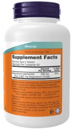 Now Foods Magnesium Citrate 200mg 100 tablets - Image 2