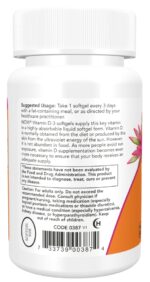 Now Foods Vitamin D-3 10000iu για Ενίσχυση του Ανοσοποιητικού & την Υγεία των Οστών 120softgels - Image 3