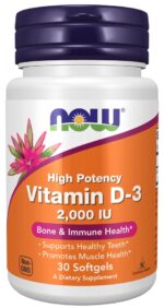 Now Foods Vitamin D-3 Vitamin for Immune 2000iu 120 soft capsules