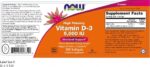 Now Foods Vitamin D-3 Vitamin for Immune 5000iu 120 soft capsules - Image 2