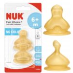 NUK First Choice Plus Θηλή από Καουτσούκ Medium 6m+ Latex 2τμχ