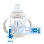NUK  First Choice Εκπαιδευτικό Μπιμπερό με Λαβές 6-18m, Γκρι 150ml - Image 2