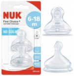 NUK First Choice Θηλή Για Μπιμπερό No Colic 6-16 Medium (2τμχ) - Image 2