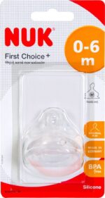 NUK First Choice+ Θηλή από Σιλικόνη Μεσαίας Ροής για 0+ μηνών (1τεμ.) - Image 2