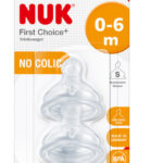 NUK First Choice+ Θηλή από Σιλικόνη Μικρής Ροής για 0+ μηνών (2τεμ.)