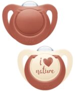 NUK for Nature Πιπίλες Σιλικόνης 6-18m Κόκκινη⁄Μπεζ 2τμχ
