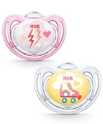 Nuk Freestyle Orthodontic Silicone Pacifier Girl with Case 0-6months, 2pcs