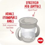 NUK Mini Magic Cup 6m+ με Χείλος & Καπάκι Μωβ,160ml - Image 4