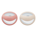 Nuk Mommy Feel Silicone Pacifiers for 0-9 months with Case Orange & Beige 2pcs