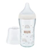 NUK Perfect Match Rainbow Mπιμπερό Γυάλινο με Μαλακή Θηλή Σιλικόνης (Medium) από 3+ Μηνών 230ml